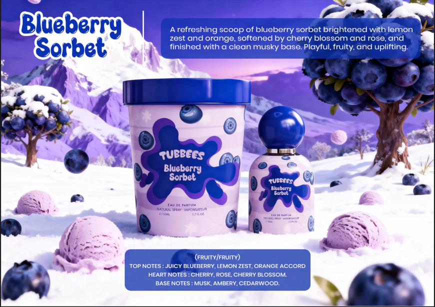 GRANDEUR TUBBEES BLUEBERRY SORBET EDP 50ML woda perfumowana unisex - obrazek 8